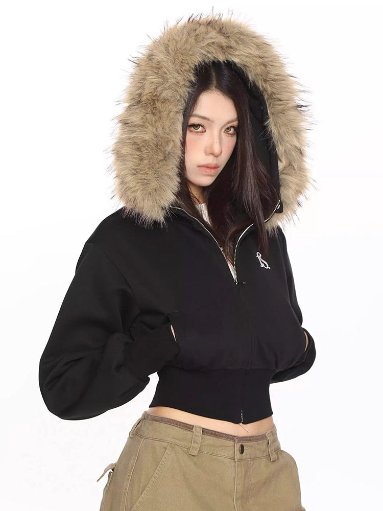 Y2K Black Fur Coat