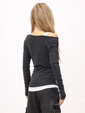 Black Y2K Long Sleeve Shirt