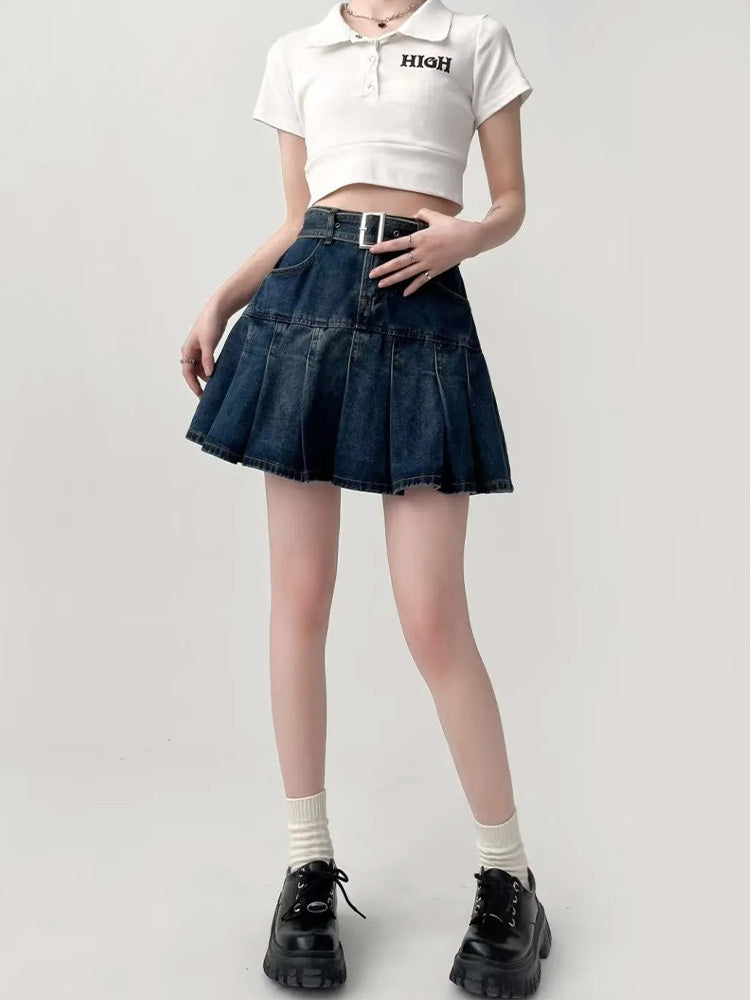 Y2K Mini Jean Skirt