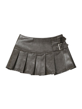 Y2K Leather Mini Skirt