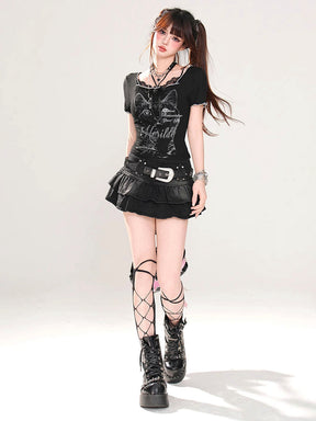 Y2K Denim Mini-Skirt