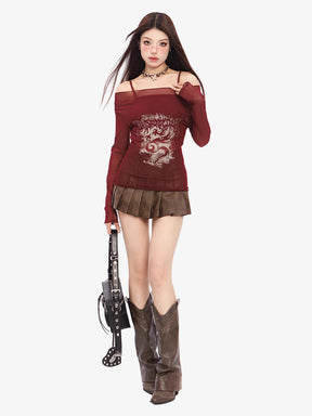 Y2K Mesh Long Sleeve Top