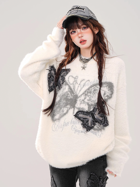 Y2K Butterfly Sweater