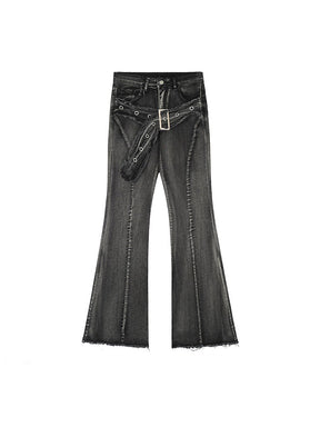 Y2K Belt Flared Pants