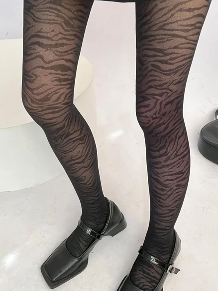 Y2K Zebra Tights