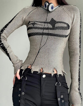 Y2K Long Sleeve Crop Top