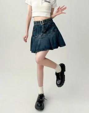 Y2K Mini Jean Skirt