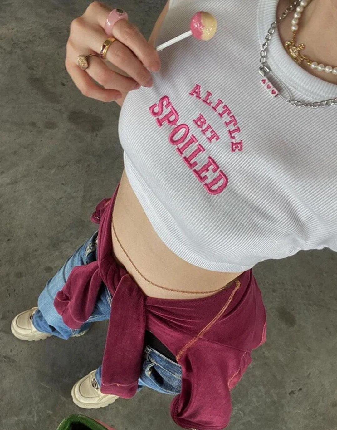 Vintage White Crop Top