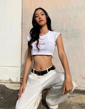 Vintage White Crop Top