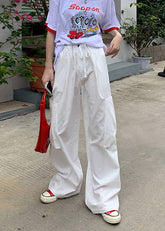 Low Waisted White Cargo Pants