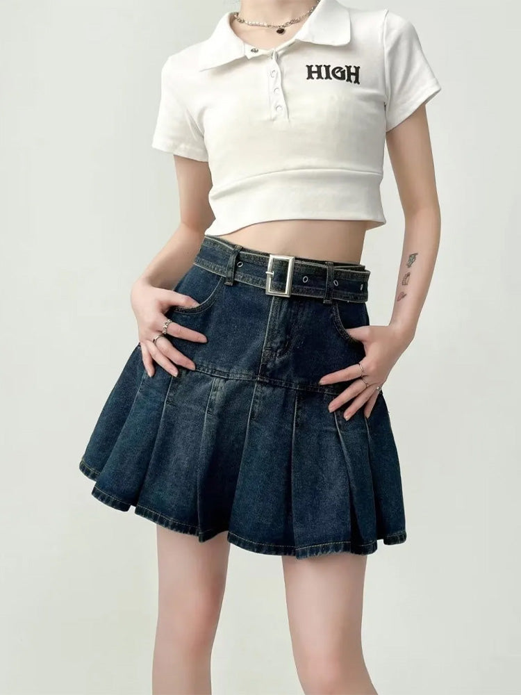 Y2K Mini Jean Skirt