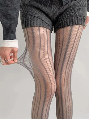 Y2K Striped Tights