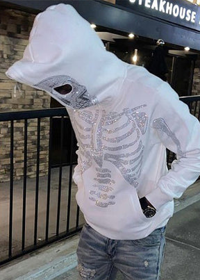 Skeleton Hoodie Zip Up Y2K