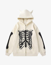 Skeleton Jacket Zip Up Y2K