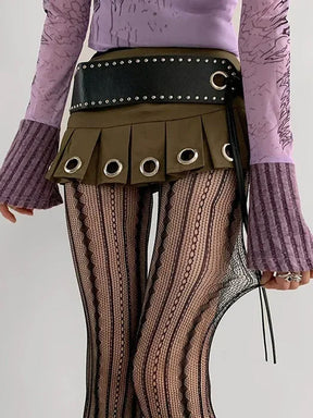 Y2K Striped Tights