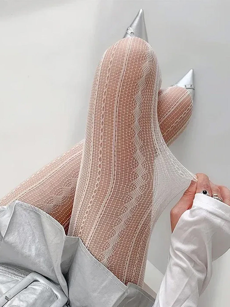 Y2K Striped Tights