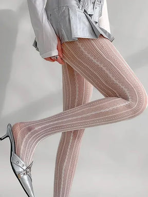 Y2K Striped Tights
