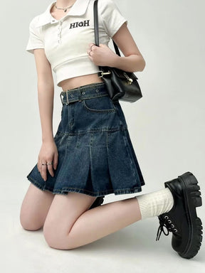 Y2K Mini Jean Skirt