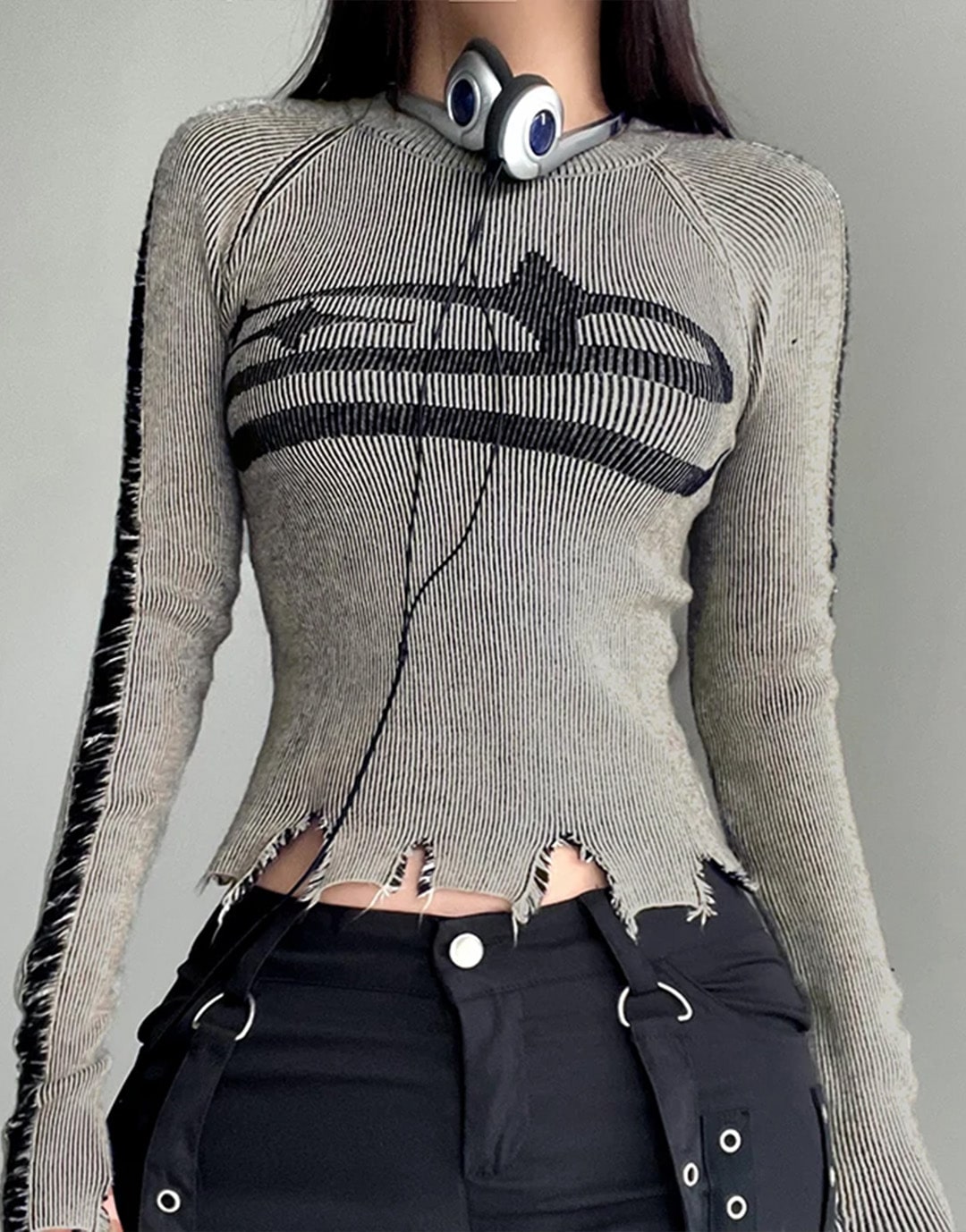 Y2K Long Sleeve Crop Top
