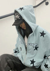 Y2K Star Zip Up Hoodie