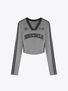 Y2K V Neck Top