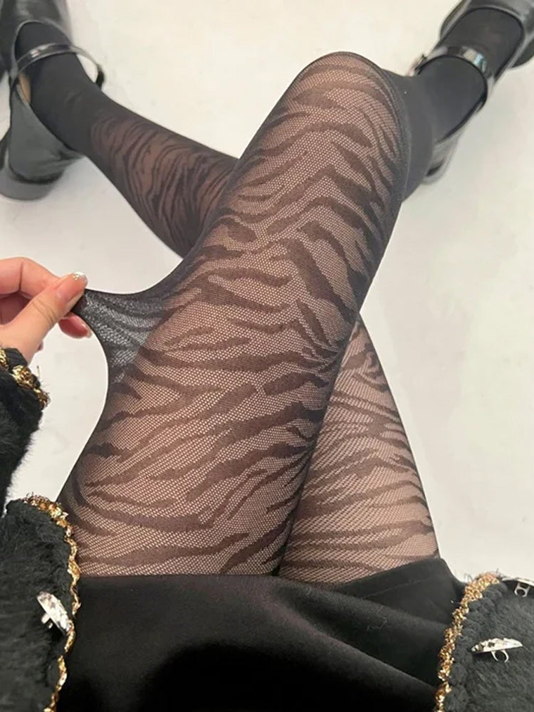 Y2K Zebra Tights