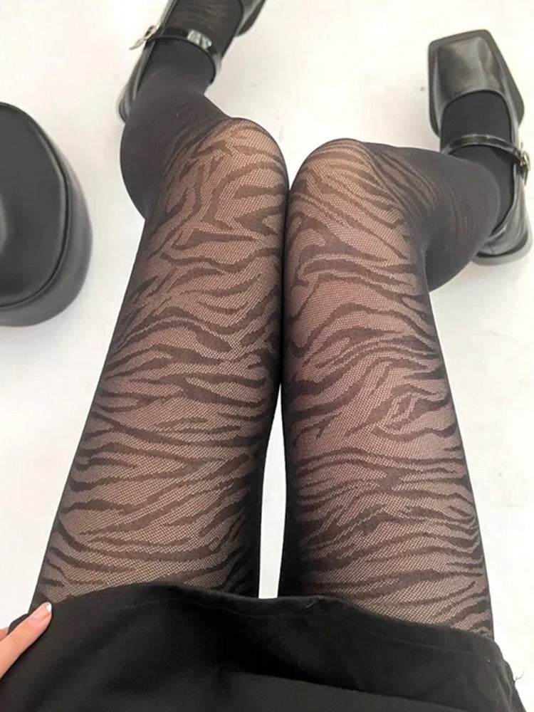 Y2K Zebra Tights
