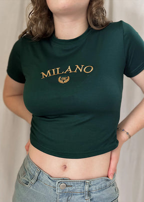 Milano Green Crop Top