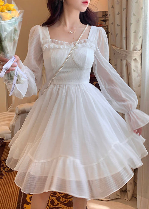 2000s Y2K White Dress