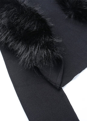 Black Fur 2000s Cardigan