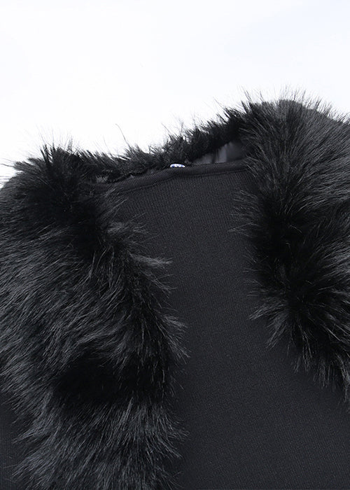 Black Fur 2000s Cardigan