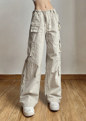 Low Rise Khaki Cargo Pants Y2K