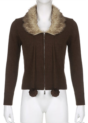 Y2K Brown Cardigan