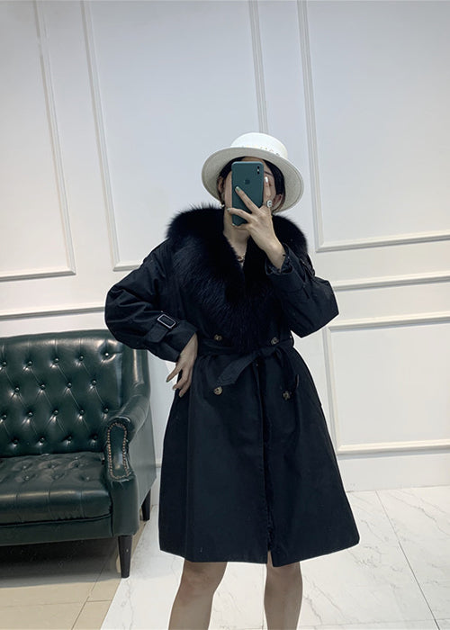 Y2K Fur Coat Black